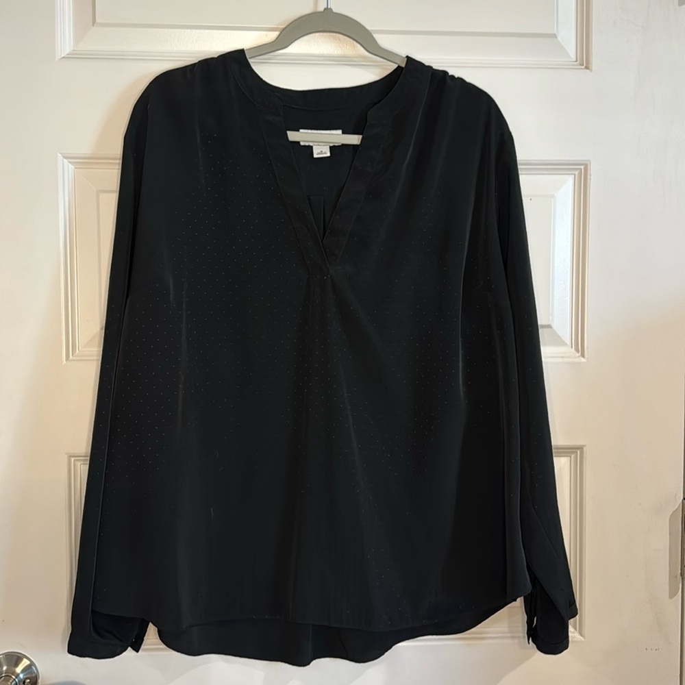Ava & Viv Black Italian Dot Top